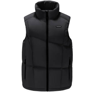 QIE Solid Color Heat Resistant Windproof Thermal Soft Shell Stand Collar H Line Down Vest Unisex