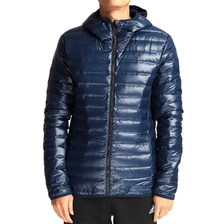 Adidas Adidas Down Jackets Men's Blue Hooded Moderate