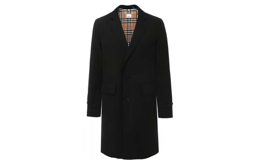 Burberry Coats Men's Black Lapel Moderate