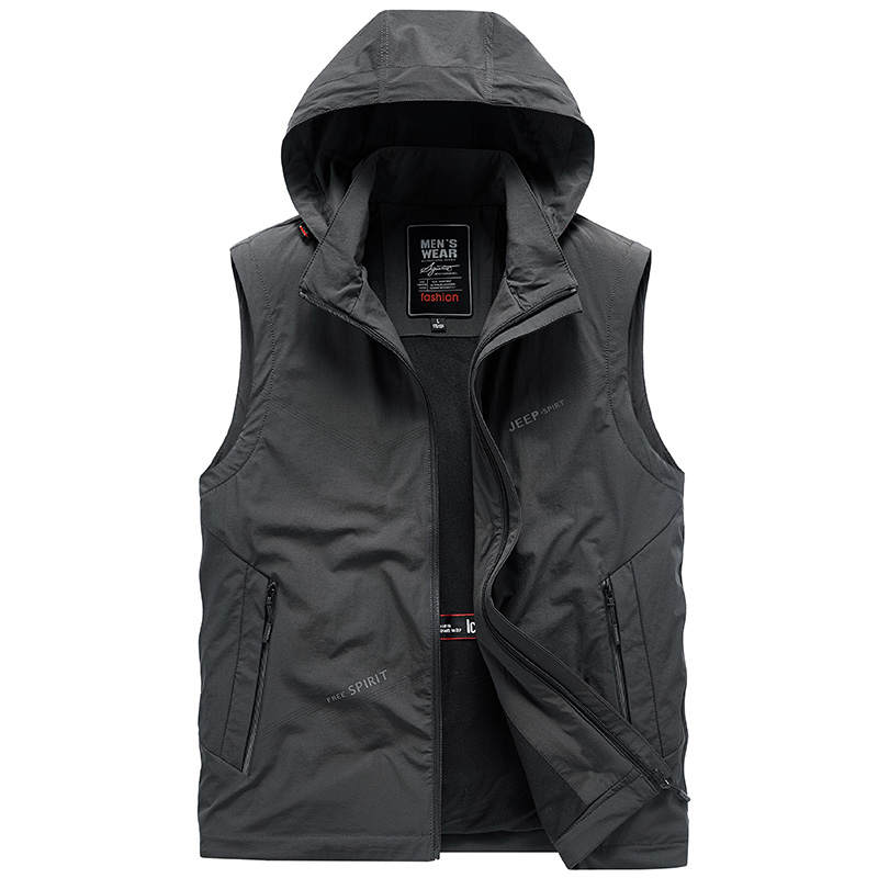 JEEP SPIRIT Vests Unisex Detachable Hood Thickened Other