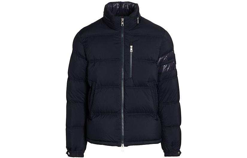 Moncler Moncler Down Jackets Men's Blue Stand Collar Thickened