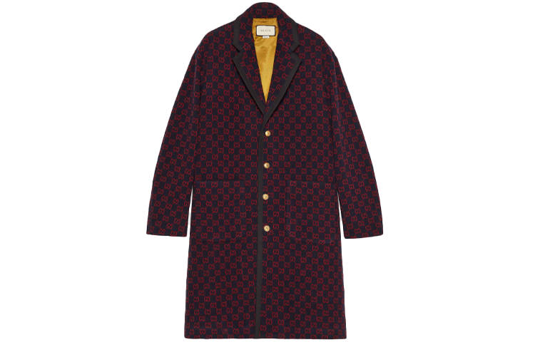 GUCCI Coats Men's Red Blue Lapel Moderate