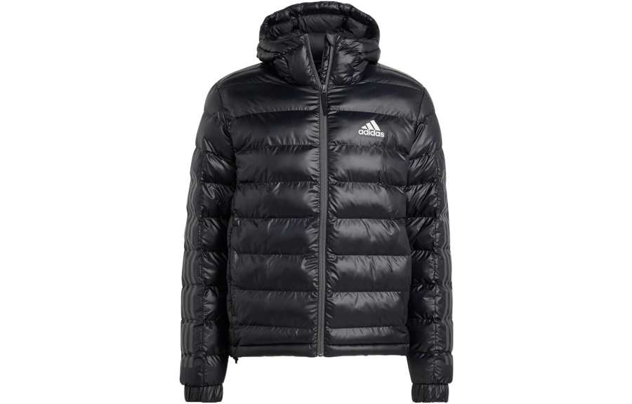 Adidas adidas Men's Logo Zip-Up Long-Sleeve Puffer Jacket Black