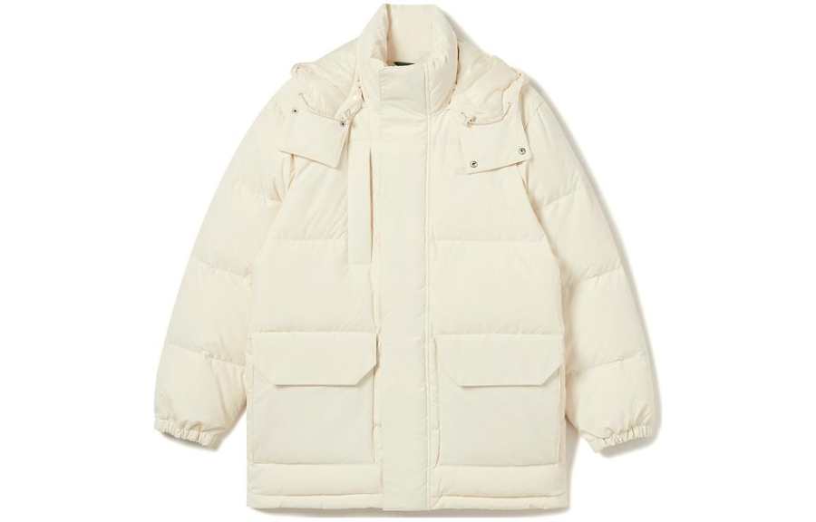 LACOSTE Jackets Men's Cream White Detachable Hood Moderate Other