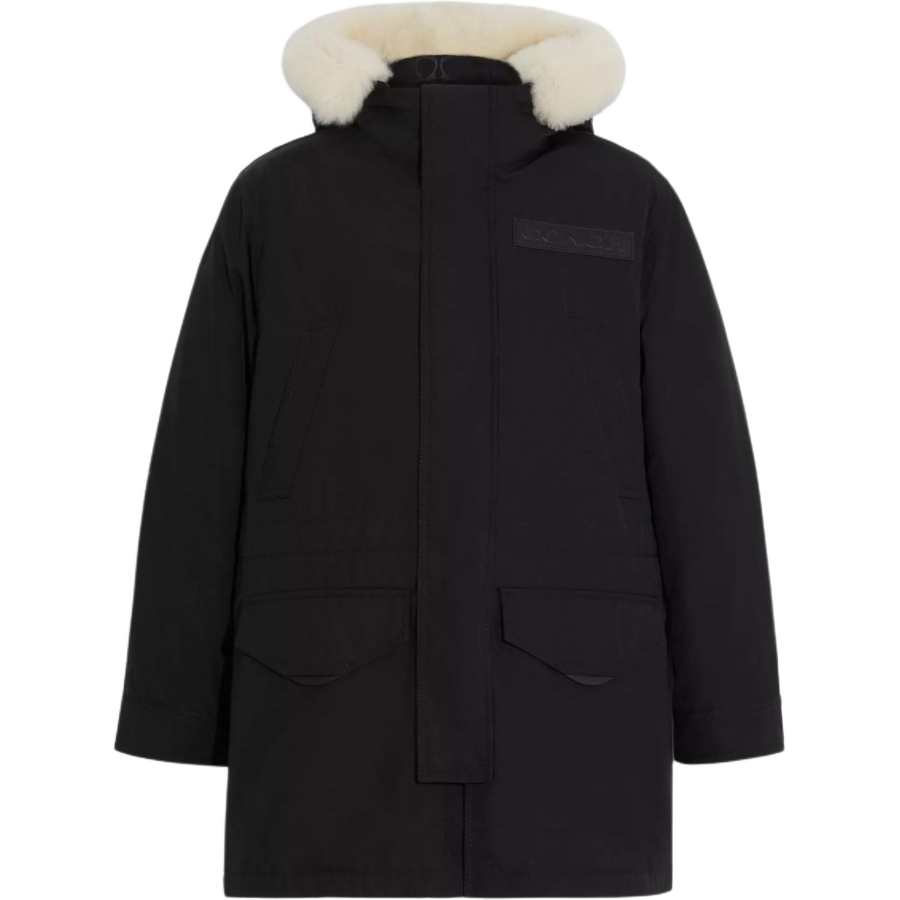 COACH Coats Men's Black Detachable Hood Moderate Straight Fit