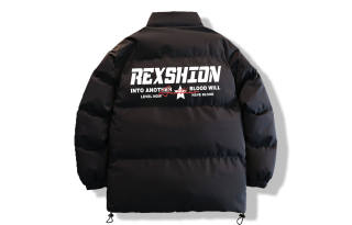 REXSHION Puffer Jackets Unisex Stand Collar Thickened