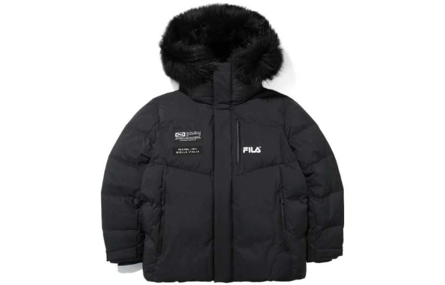 FILA Down Jackets Men's Black Hooded Moderate Other