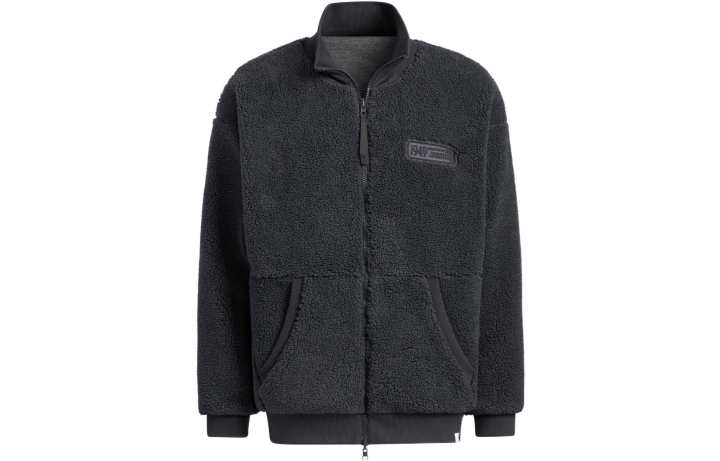 Adidas Adidas Velvet Jackets Men's Carbon Black Stand Collar Moderate