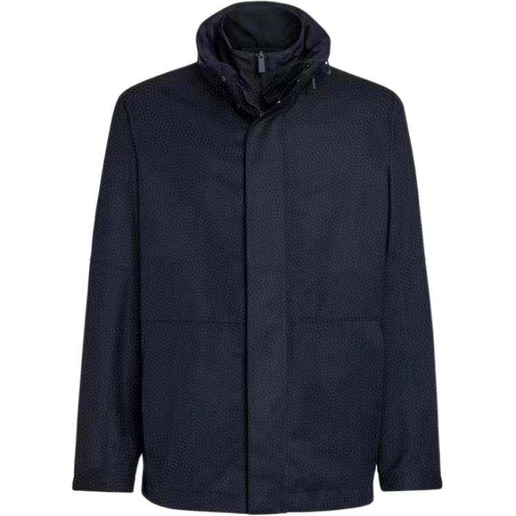 Ermenegildo Zegna Windbreaker Jacket Men's Black