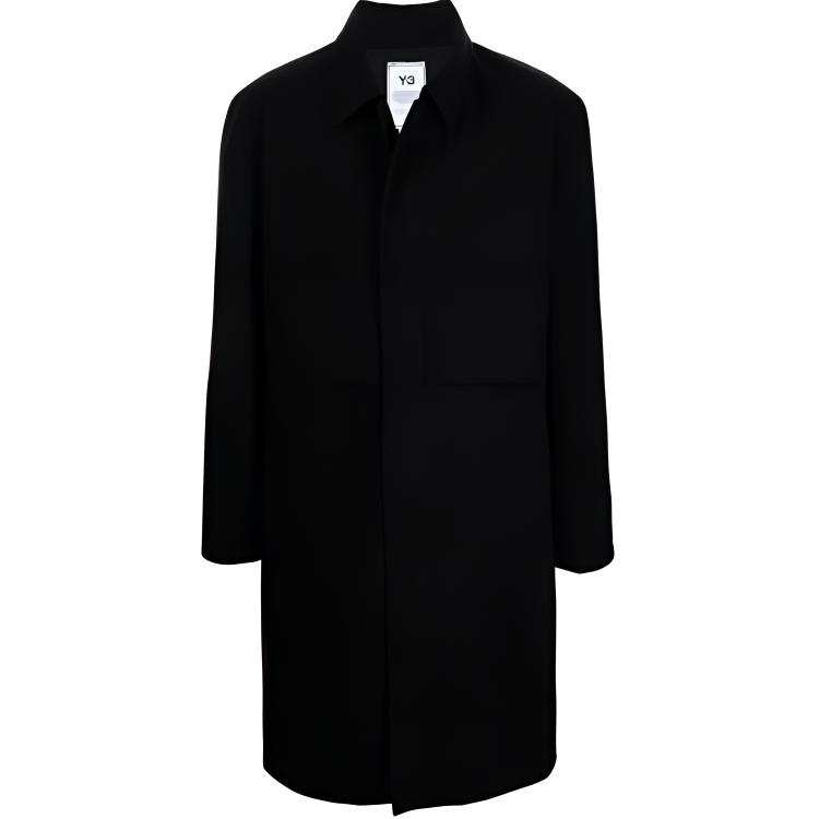 Y-3 Y 3 Coats Men's Black Lapel Moderate