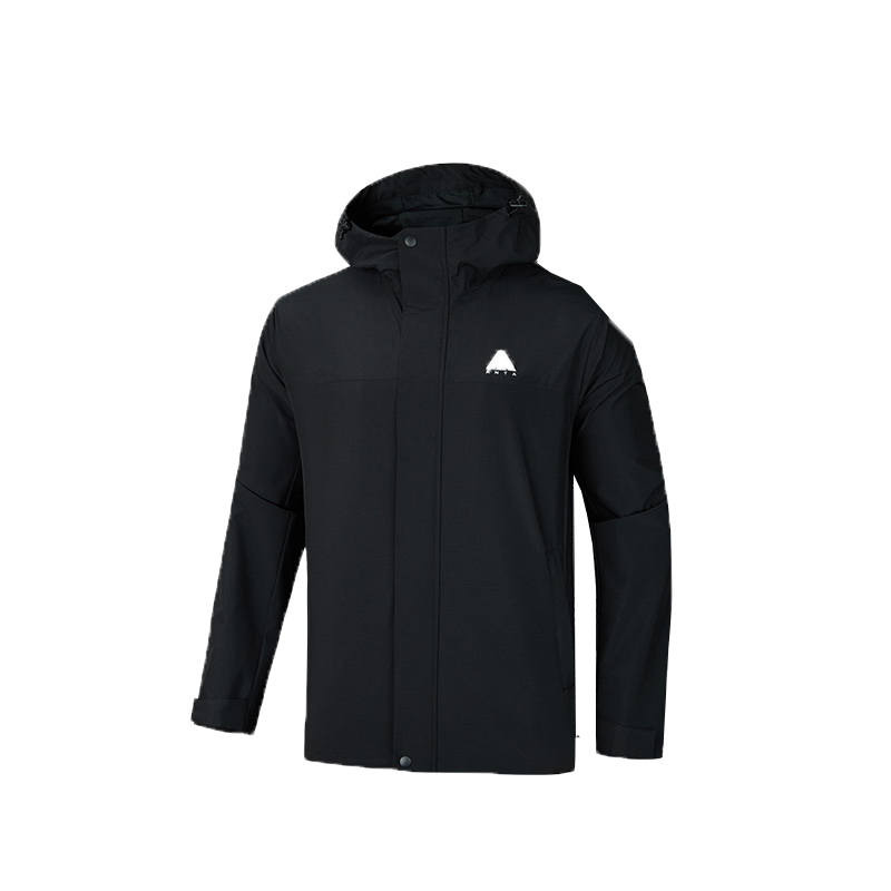 Anta Waterproof, Windproof, And Breathable Windbreaker Jacket Men's Black