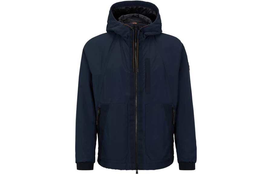 HUGO BOSS Jackets Men's Blue Hooded Moderate Other