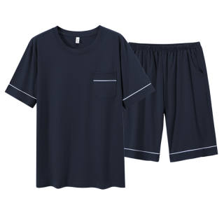 Cotton Gene Pajama Set Men's Navy Blue