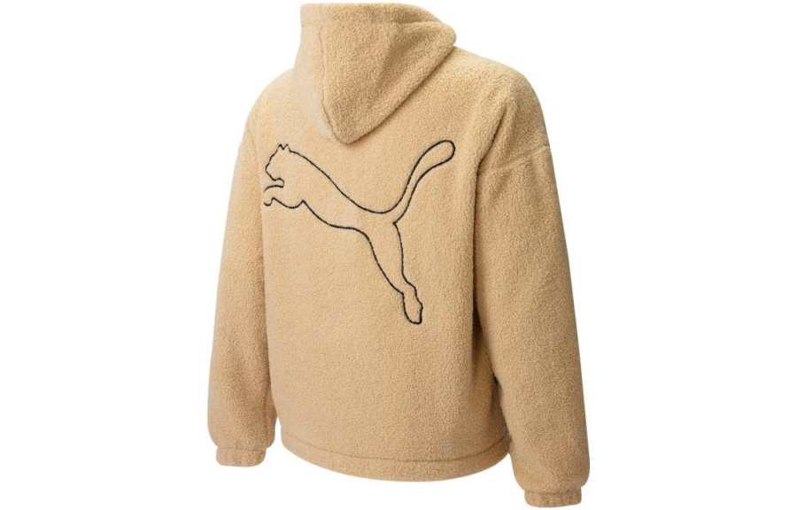PUMA ESS+ Velvet Jackets Unisex Coffee Hooded Moderate