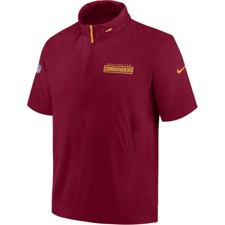 Nike Nike Washington Commanders Sideline Coach Men's Nike Nfl 1/2-Zip Short-Sleeve Hooded Jacket