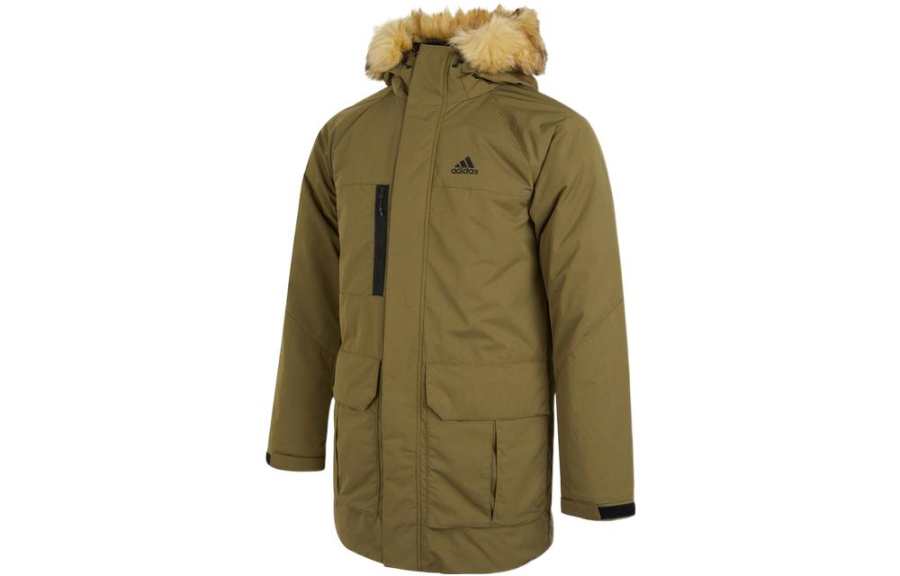 Adidas Adidas Down Jackets Men's Green Hooded Moderate Other