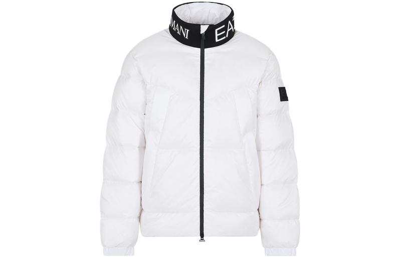 EMPORIO ARMANI EA7 Puffer Jackets Men's White Stand Collar Moderate Other