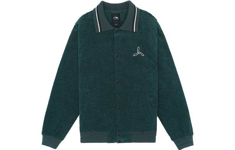 LI-NING 1990 LI NING 1990 Classic Collection Puffer Jackets Men's Nouveau Green Fat Lapel Moderate Puffer Jacket