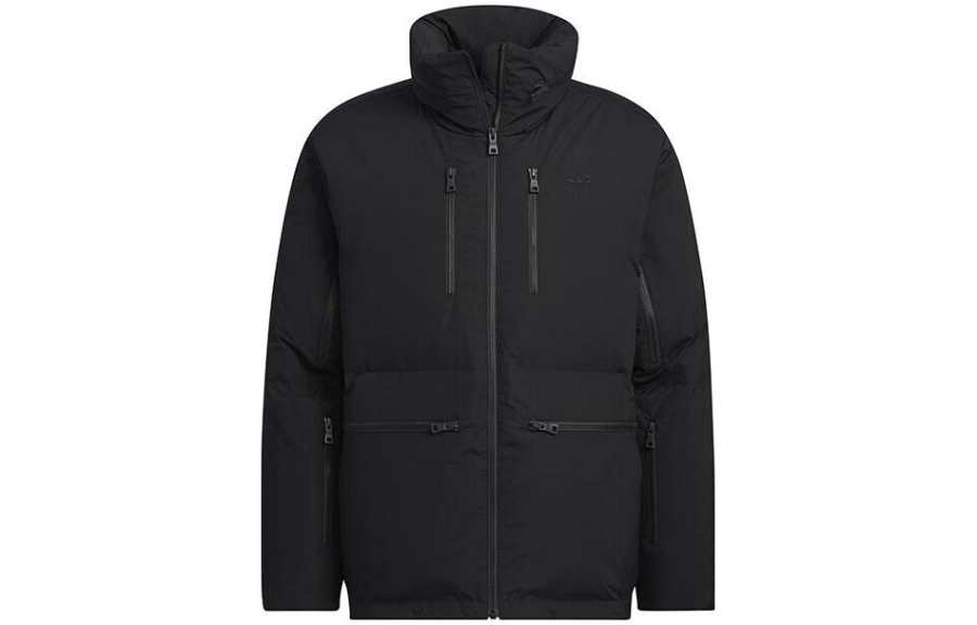 Adidas Originals Down Jackets Men's Black Stand Collar Moderate Other