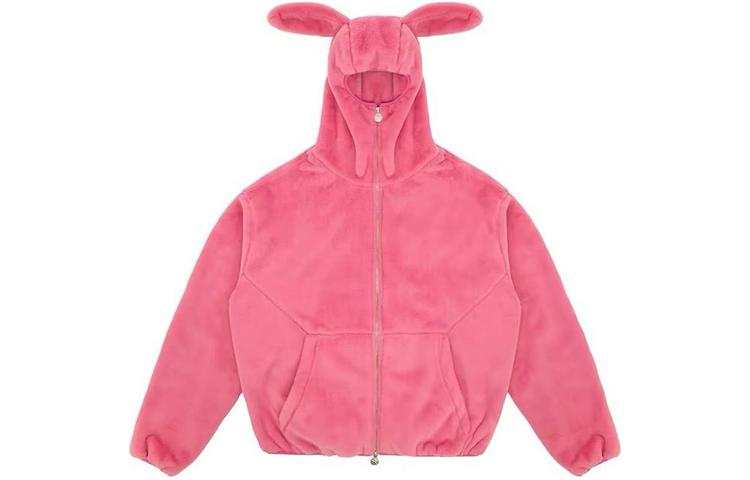 Vandy The Pink Velvet feel Coat Unisex Pink