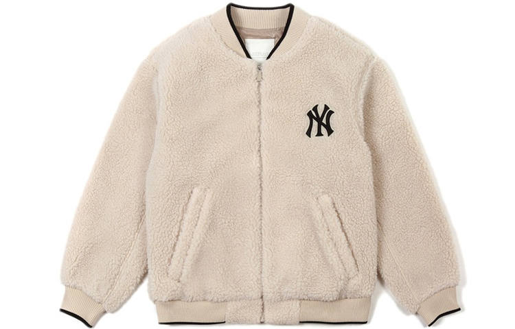 MLB New York Yankees Velvet Jackets Unisex Beige Baseball Collar Moderate