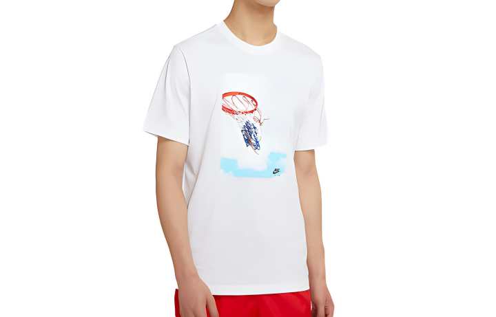 Nike Nike T Shirts Men's White Crew Neck Moderate Straight Fit