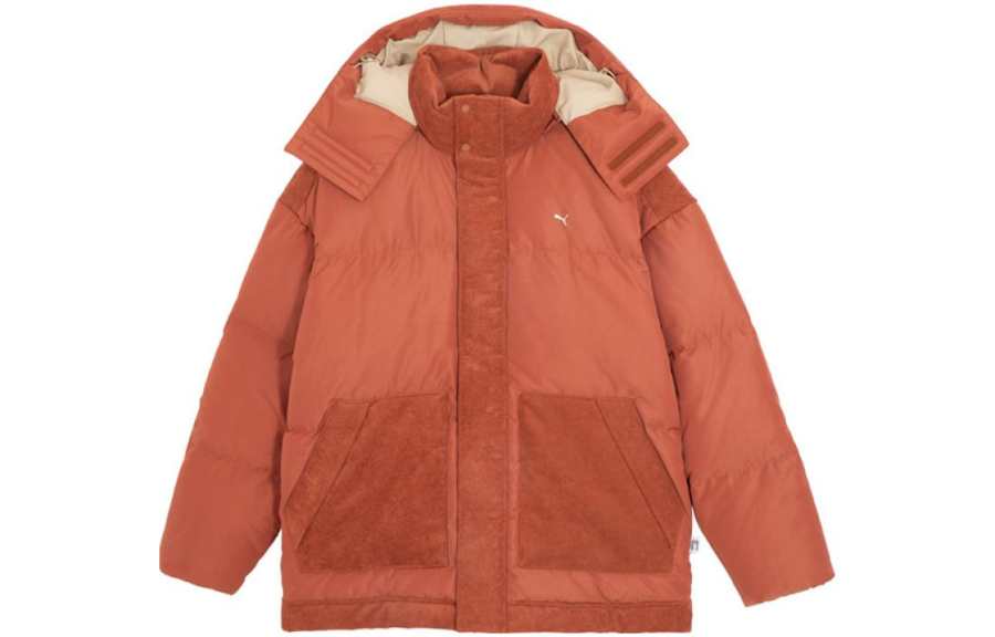 PUMA Down Jackets Unisex Fruit Vinegar Brown Hooded Moderate Other