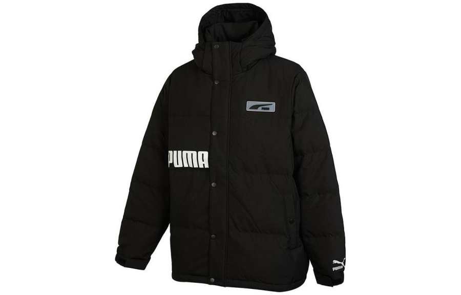PUMA PUMA Down Jackets Unisex Black Hooded Moderate Down Jacket