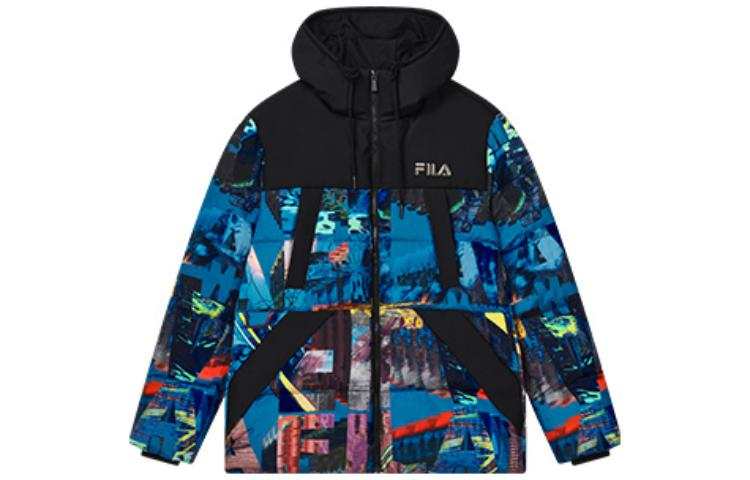FILA Down Jackets Men's Blue Hooded Moderate Other