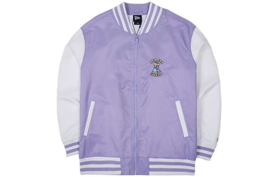 New Era Baseball Jerseys Unisex Purple Baseball Collar Moderate Straight Fit