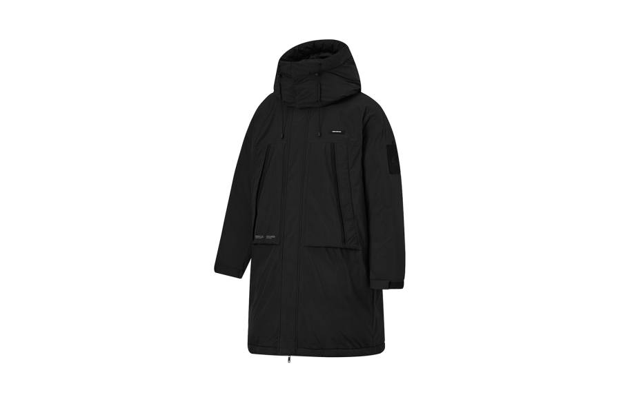 Li-Ning Li Ning Outdoor Collection Down Jackets Unisex Black Hooded Moderate Down Coat