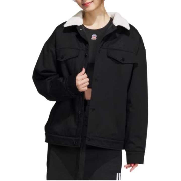 Adidas Adidas Puffer Jackets Unisex Black Lapel Moderate