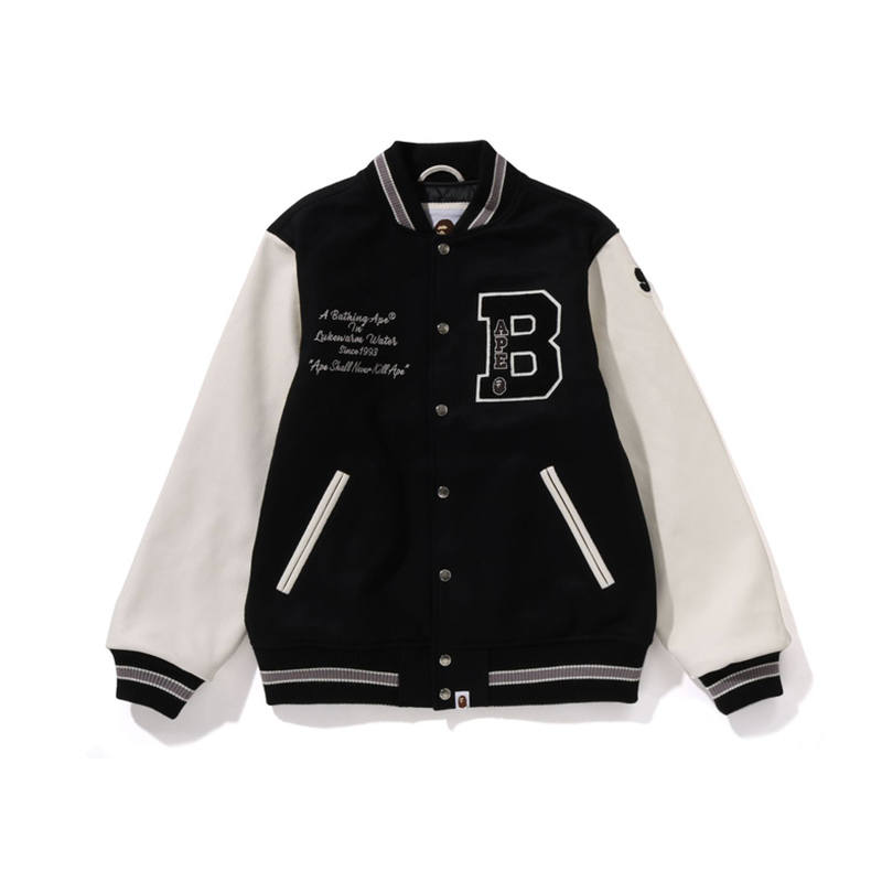 A BATHING APE Bape Embroidery Varsity Jacket
