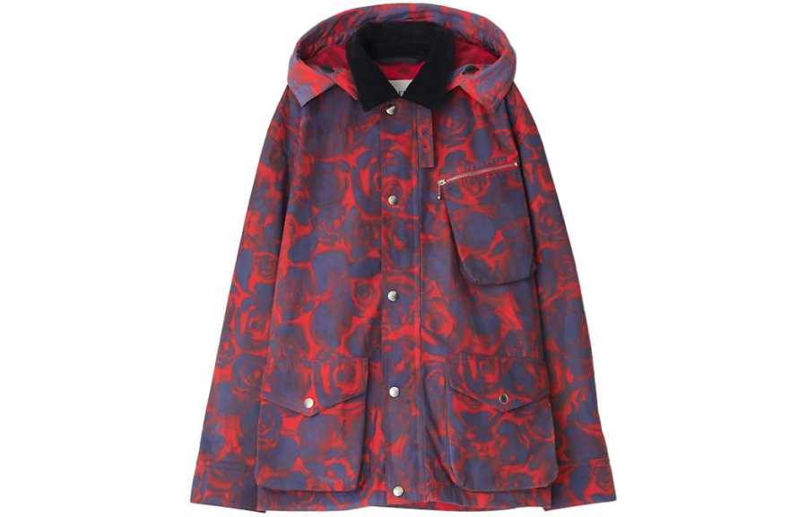 Burberry rose-print cotton field jacket