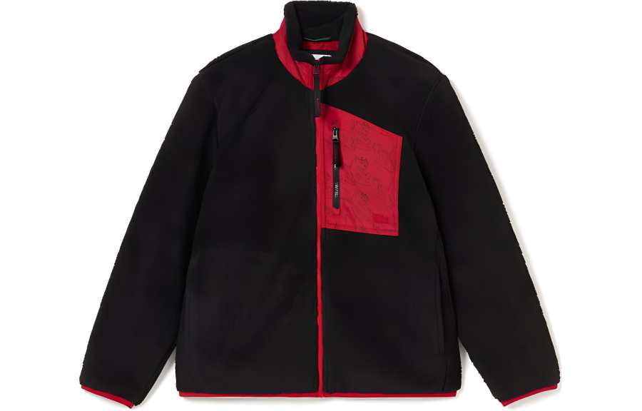 LACOSTE LACOSTE Velvet feel Coat Men's Black