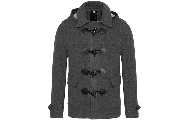 Burberry Coats Men's Gray Hooded Moderate Straight Fit