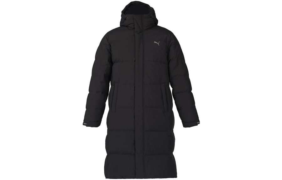 PUMA PUMA Down Jackets Unisex Black Hooded Thickened Quilted Down Jacket