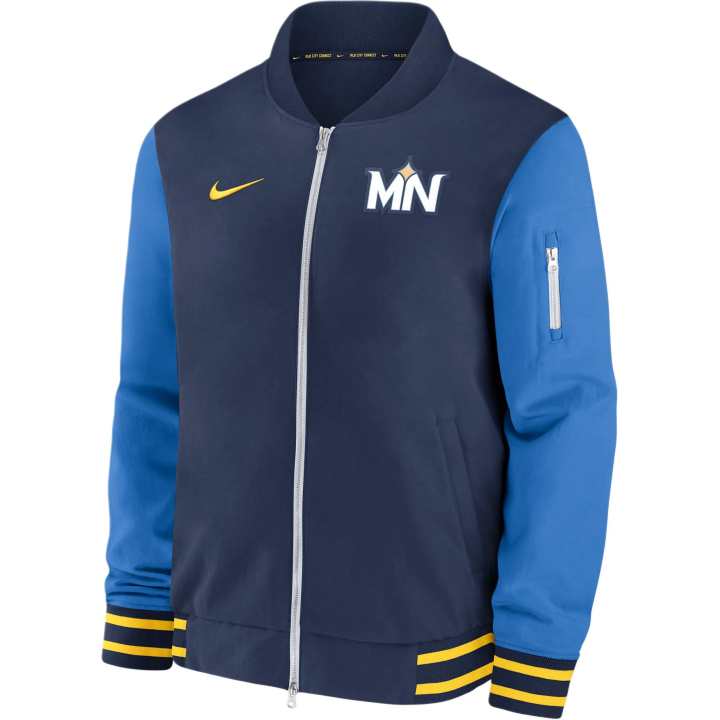 Nike Nike Minnesota Twins Authentic Collection City Connect Game Time Men's Nike Mlb Full Zip Bomber Jacket