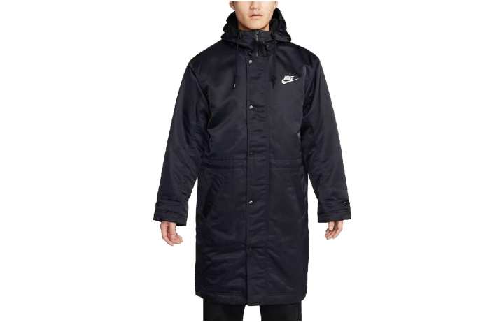 Nike Nike Coats Men's Black Hooded Moderate Straight Fit