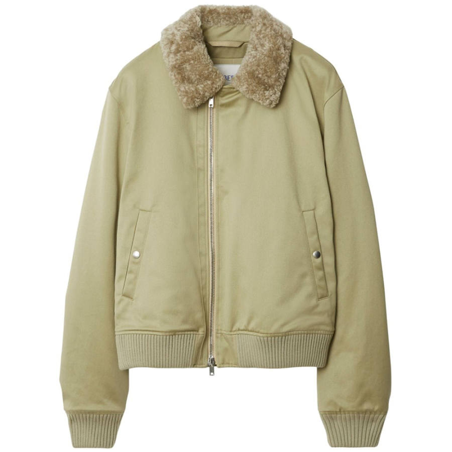 Burberry 【Previous Season】shearling-collar bomber jacket