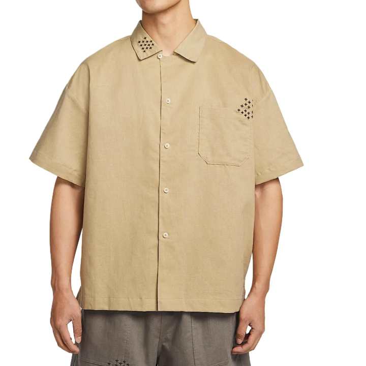 Nike Nike Swoosh Shirts Men's Khaki Lapel Moderate