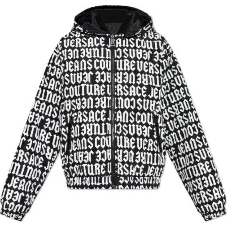 VERSACE JEANS COUTURE Logo Print Reversible Puffer Jacket