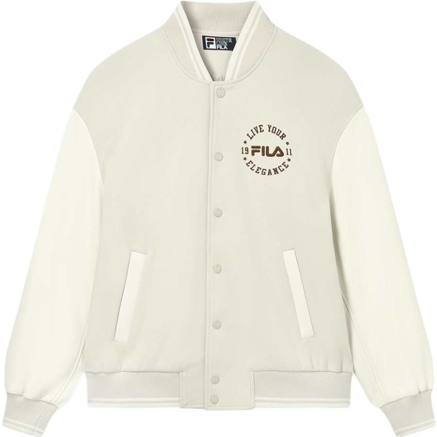 FILA 1911 Baseball Jacket Unisex Wheat Straw Beige