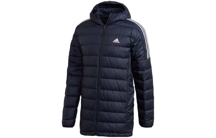 Adidas Adidas Down Jackets Men's Navy Blue Hooded Moderate Down Jacket