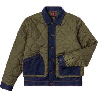 Alpha Industries X Lee Jackets Unisex Green Lapel Moderate Other