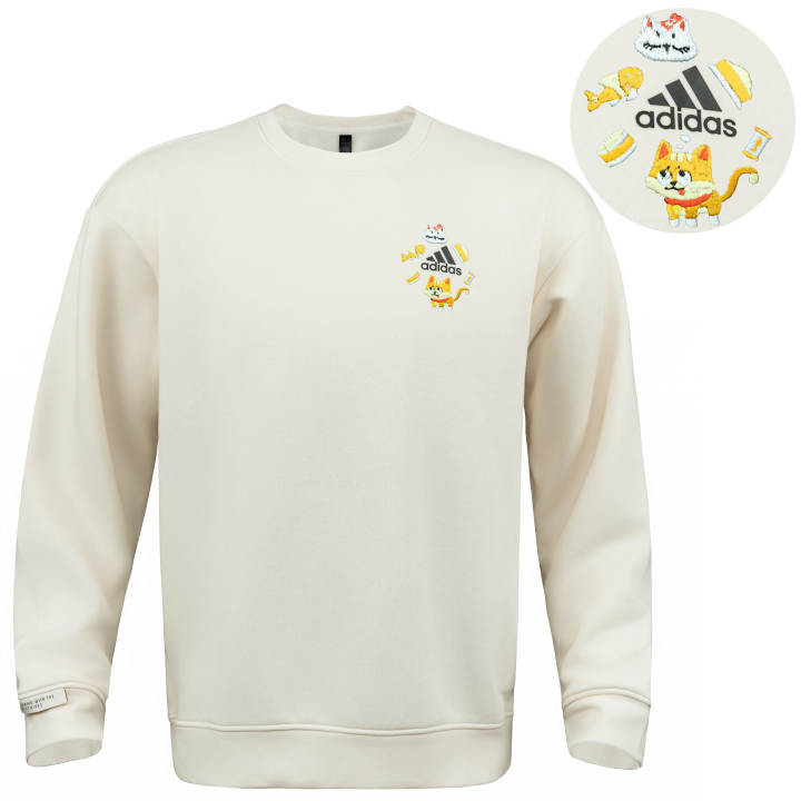 Adidas Adidas Sweatshirts Unisex Ivory Crew Neck Moderate Regular