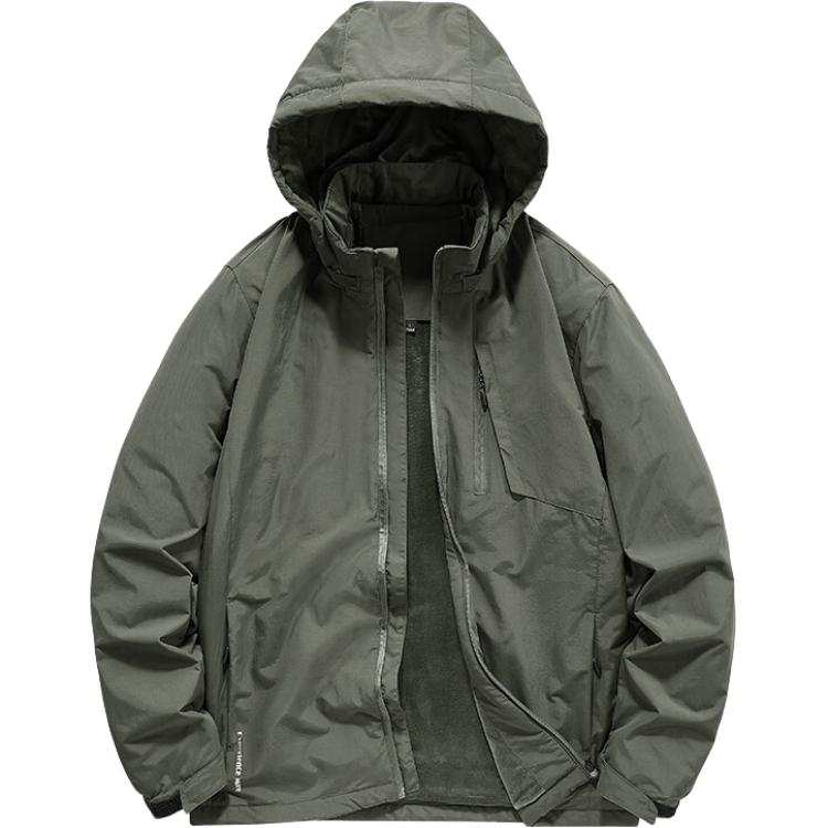 JEEP SPIRIT Thermal Coldproof Windproof Fleece Lined Workwear Hooded Waterproof Outdoor Sports Jackets & Coats Men's