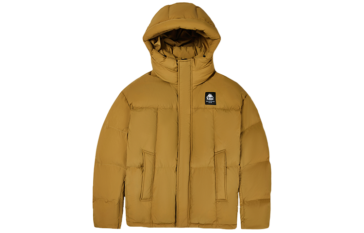 Kappa Down Jackets Unisex Dried Ginger Yellow 6547 Hooded Moderate Puffer Jacket