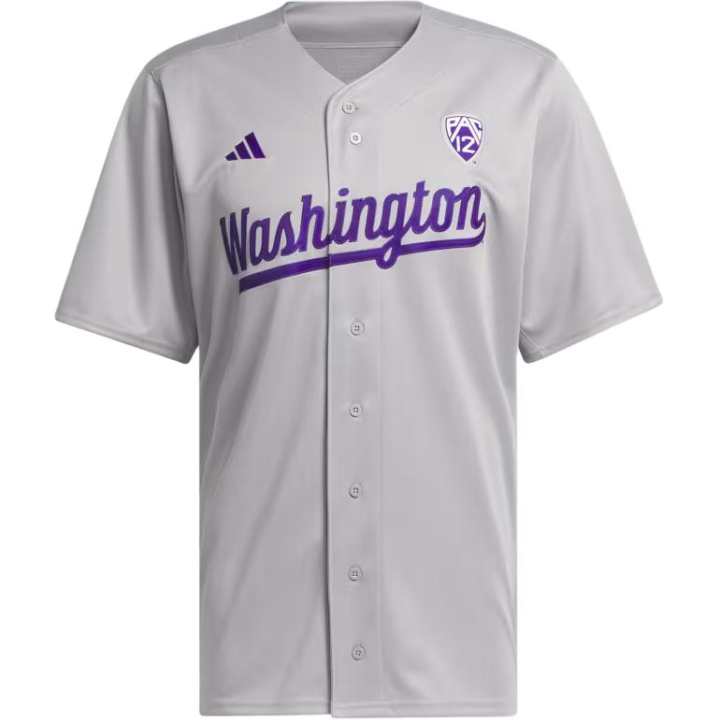 Adidas Adidas WASHINGTON BASEBALL JERSEY Baseball Jacket Men's Gray Purple