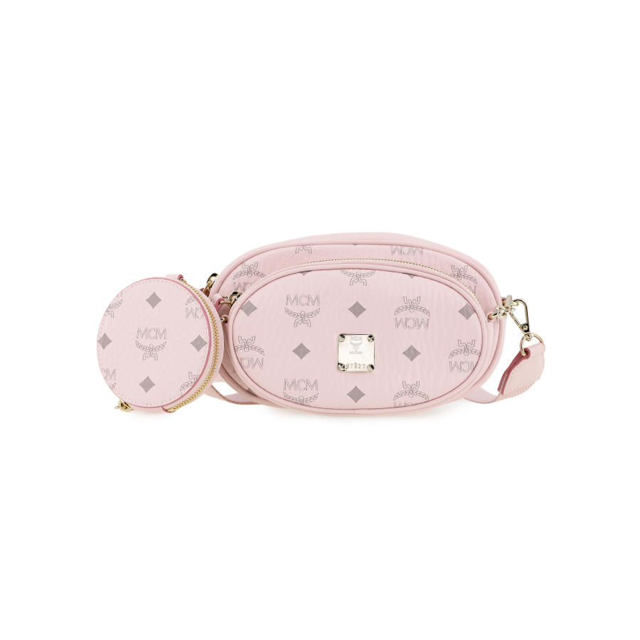 MCM Coated Canvas With Nappa Leather Combo Bag, Shoulder Bag, Crossbody Bag Small Women's Pink